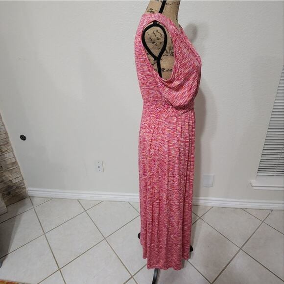 SPENSE PINK and orange variegated super soft maxi dress size large - Picture 4 of 6